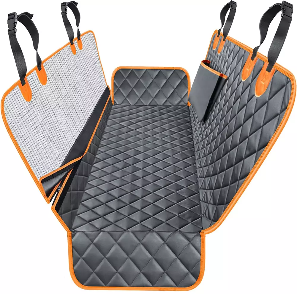DM-015, Auto-Haustiermatte, Rücksitzbezug mit Tasche und abnehmbarem Netz, wasserdicht