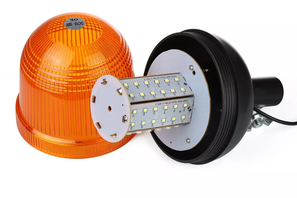 LED-03L-3, Spindelmontierte LED-Leuchte, Hahn, Blitzlicht, Rundumleuchte,  Warnlicht Blinkleuchte, Traktor