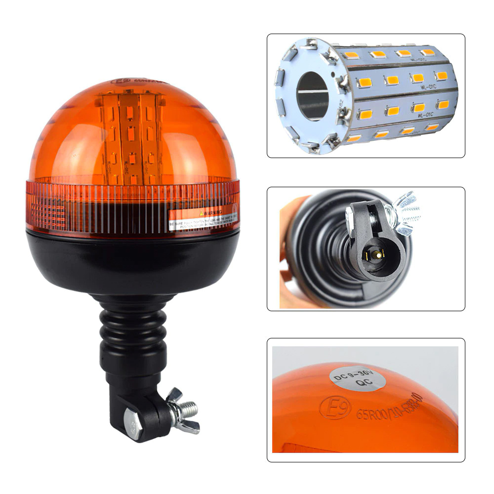 LED-03L-3, Spindelmontierte LED-Leuchte, Hahn, Blitzlicht,  Rundumleuchte, Warnlicht Blinkleuchte, Traktor