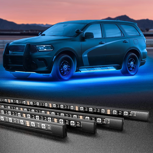 LED-Streifen unter dem Auto, RGB NEON, Bluetooth-Konnektivität mit der  Anwendung auf dem Telefon, Riemenlänge: 90 cm x 2 und 120 cm x 2
